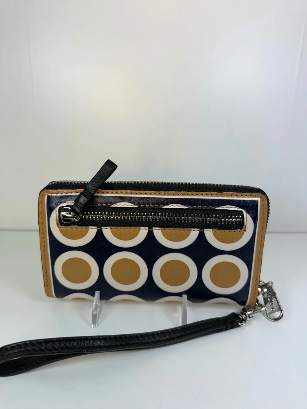 Brighton Vera Neumann wristlet wallet Gold, navey and off white